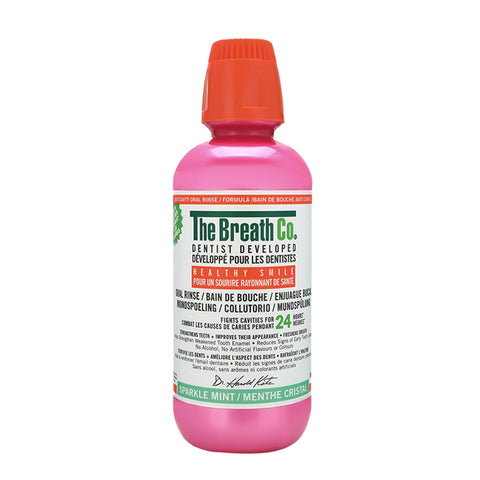 The BREATH Co Fresh Breath Mouth Rinse, Sparkle Mint Flavor, Anti-cativities (500ml)