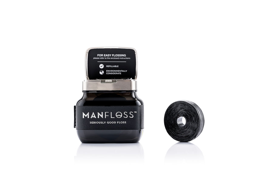 Manfloss Dispenser: 2 x 50m Rolls BLACK Tape