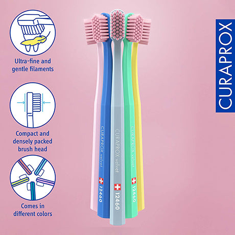 Curaprox Toothbrush CS 12460 Velvet - Soft Toothbrushes for Adults